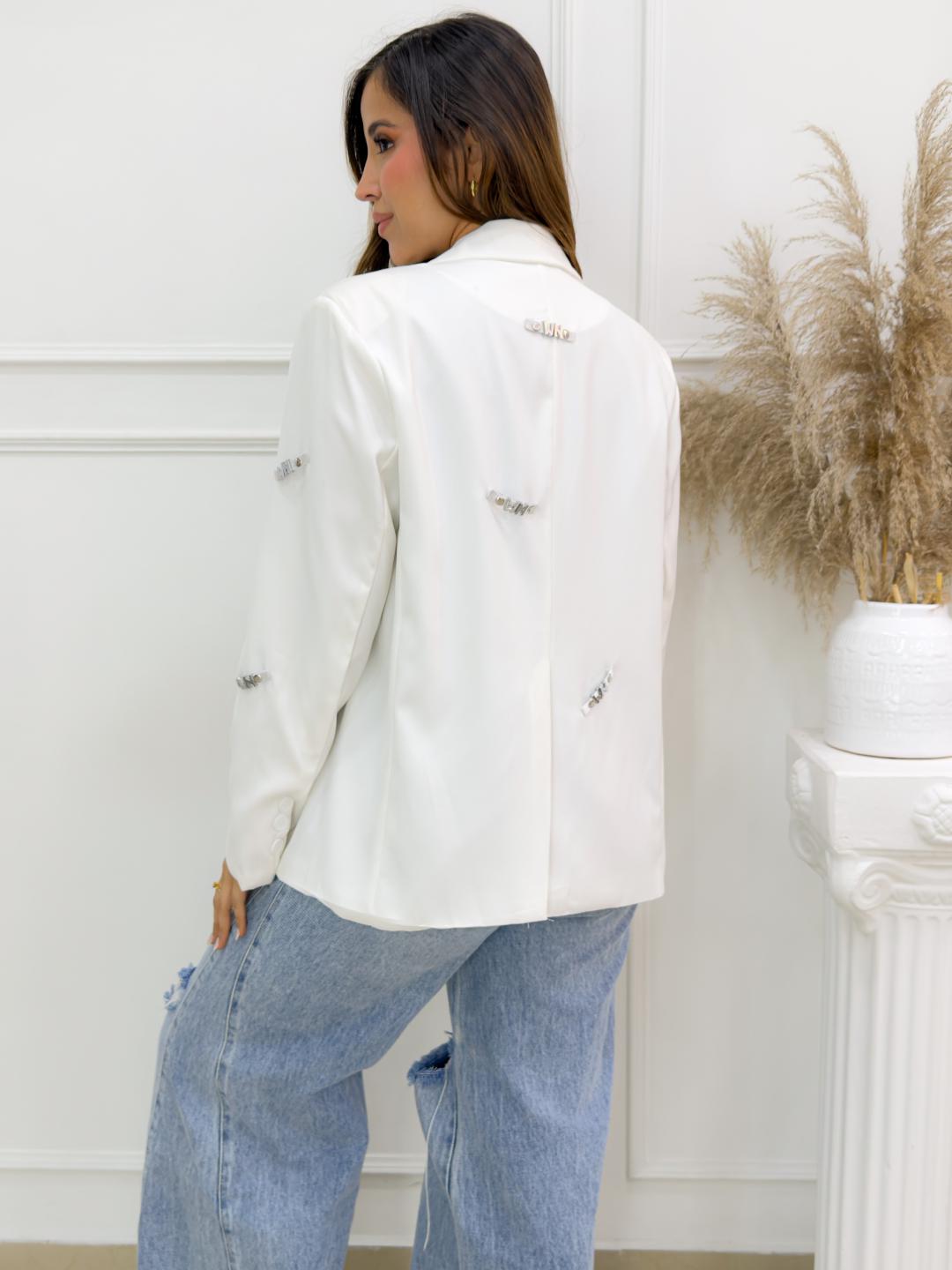 BLAZER OVERSIZE WN BLANCO - Tienda Coral