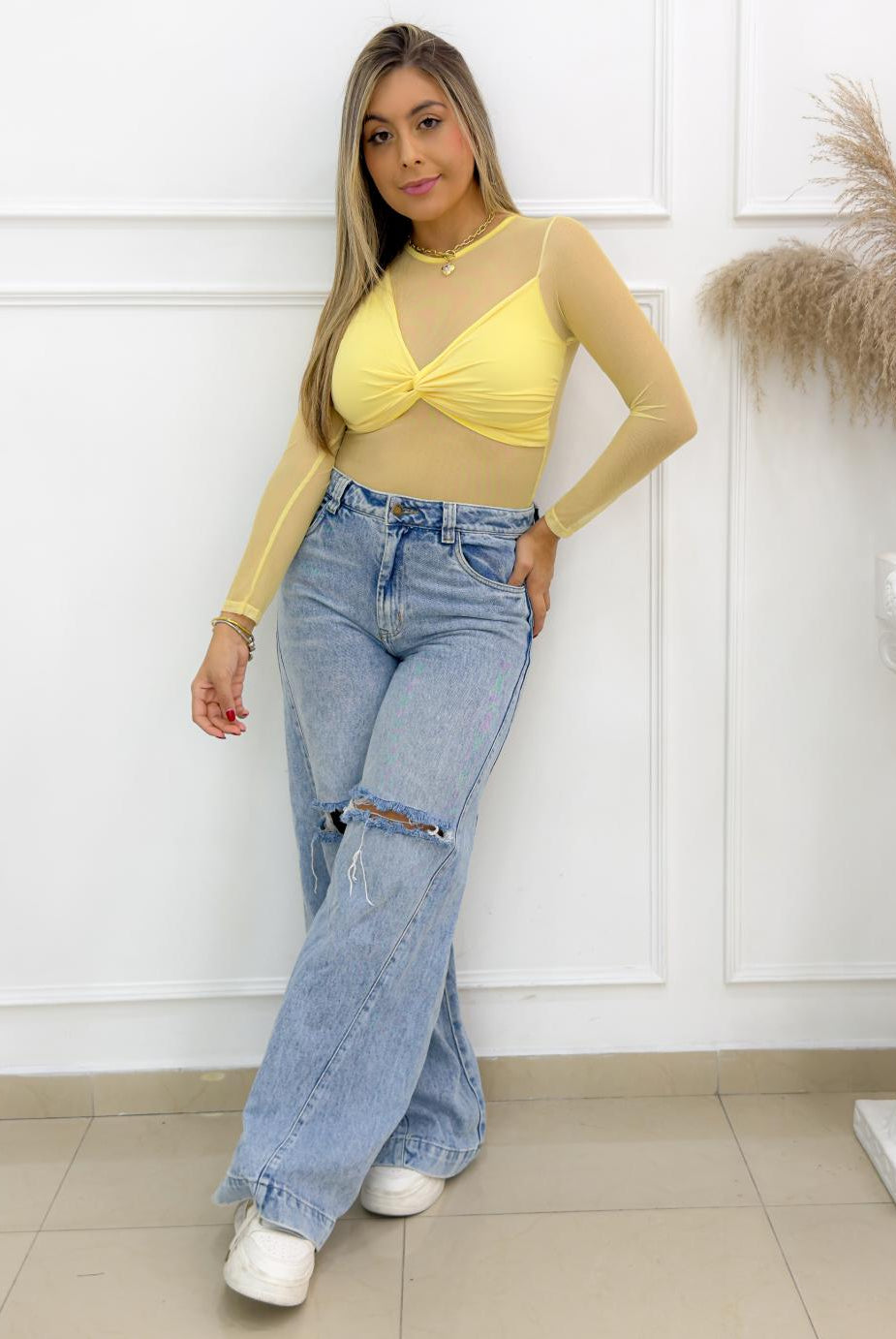 BLUSA GEMMA AMARILLA - Tienda Coral