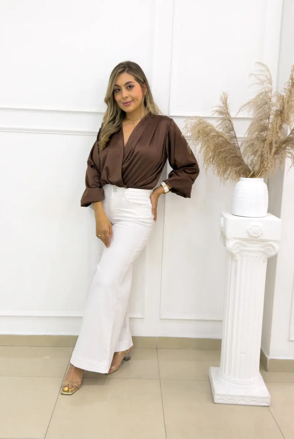 BLUSA VICTORIA SATIN CAFE - Tienda Coral