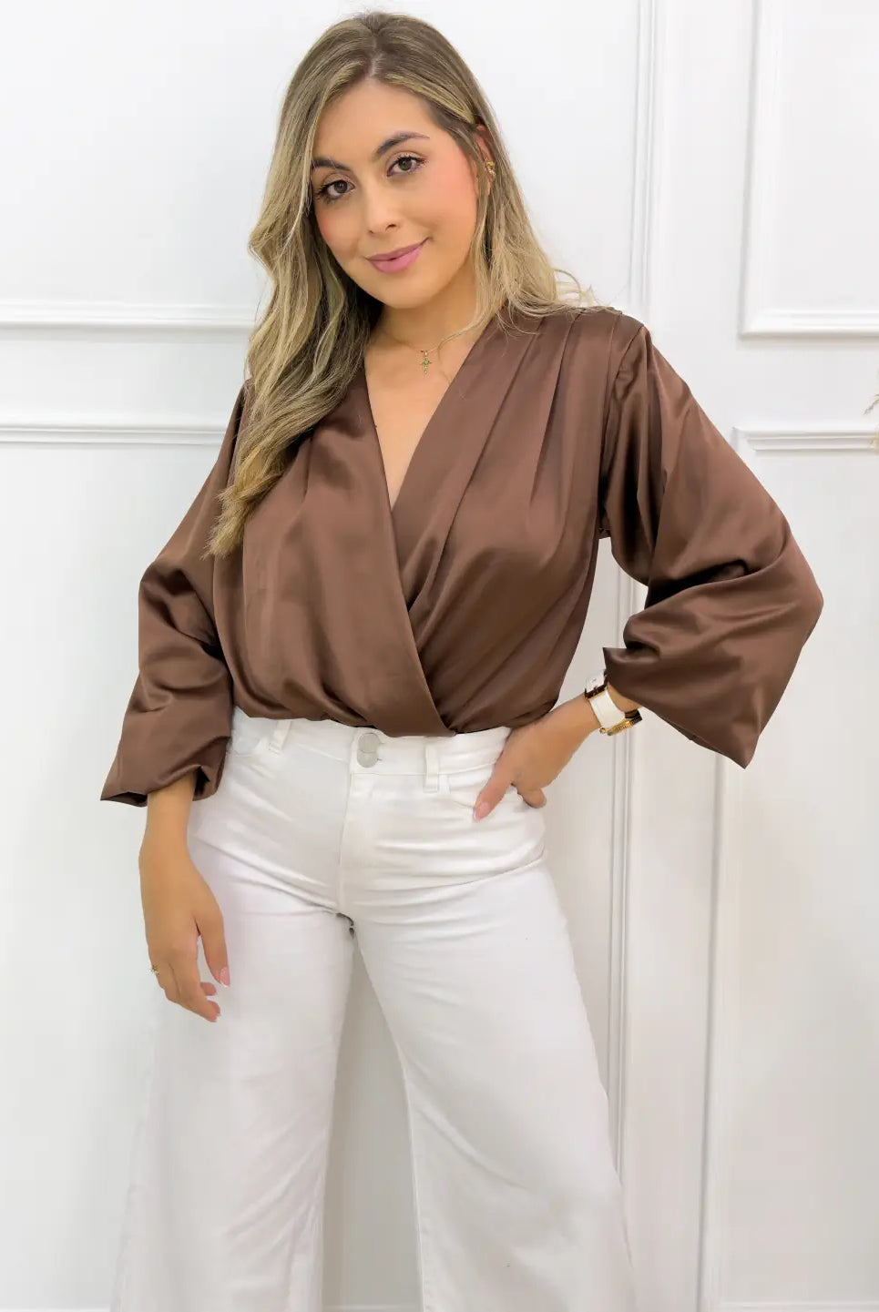 BLUSA VICTORIA SATIN CAFE - Tienda Coral