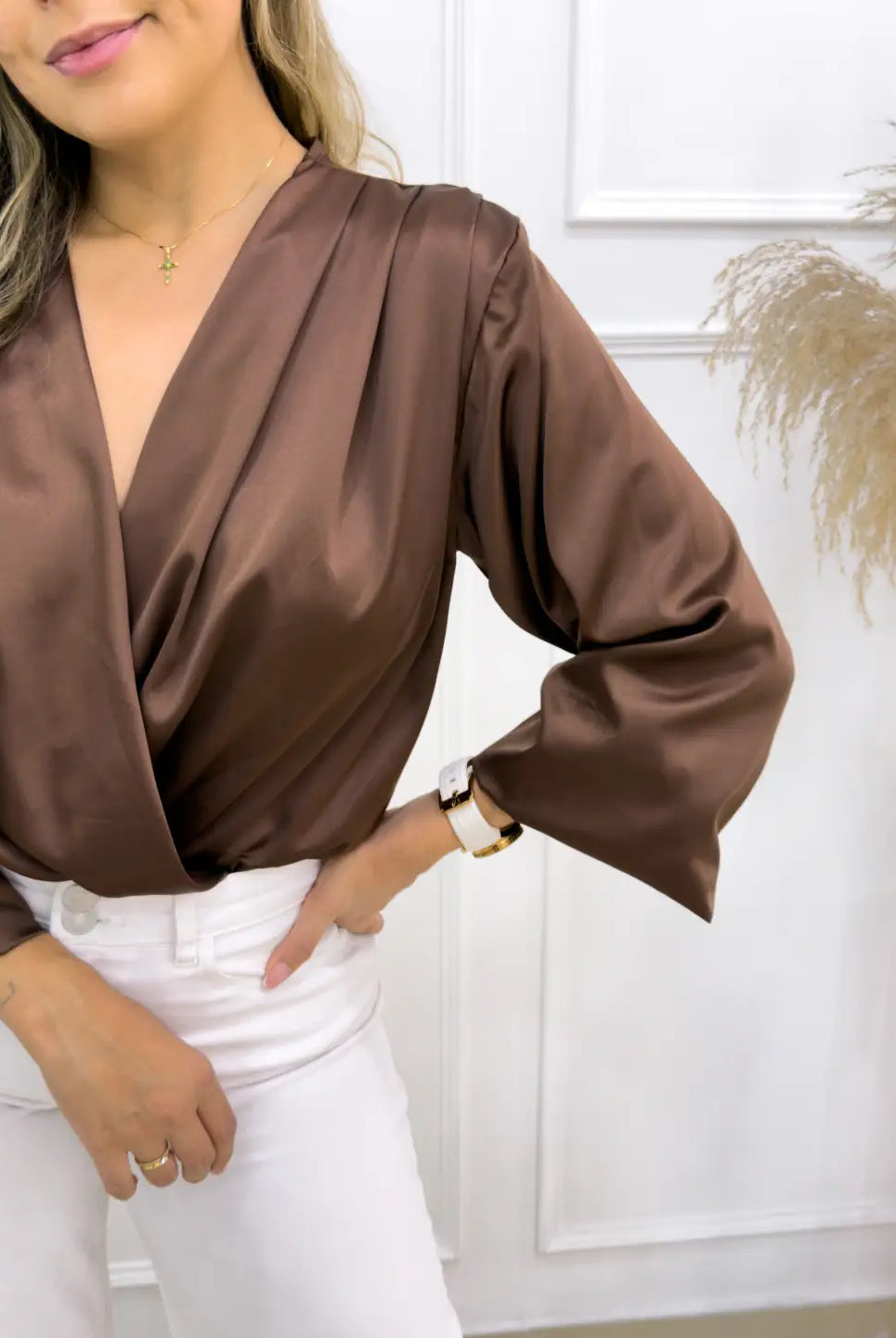BLUSA VICTORIA SATIN CAFE - Tienda Coral