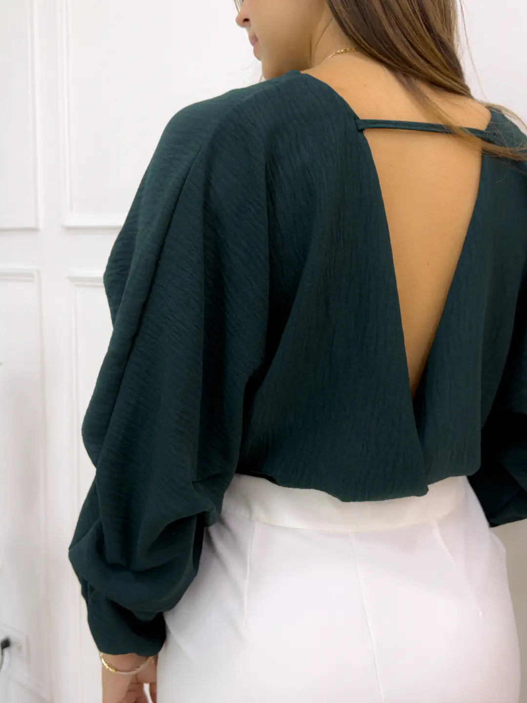 BLUSA DONATELLA VERDE BOTELLA - Tienda Coral