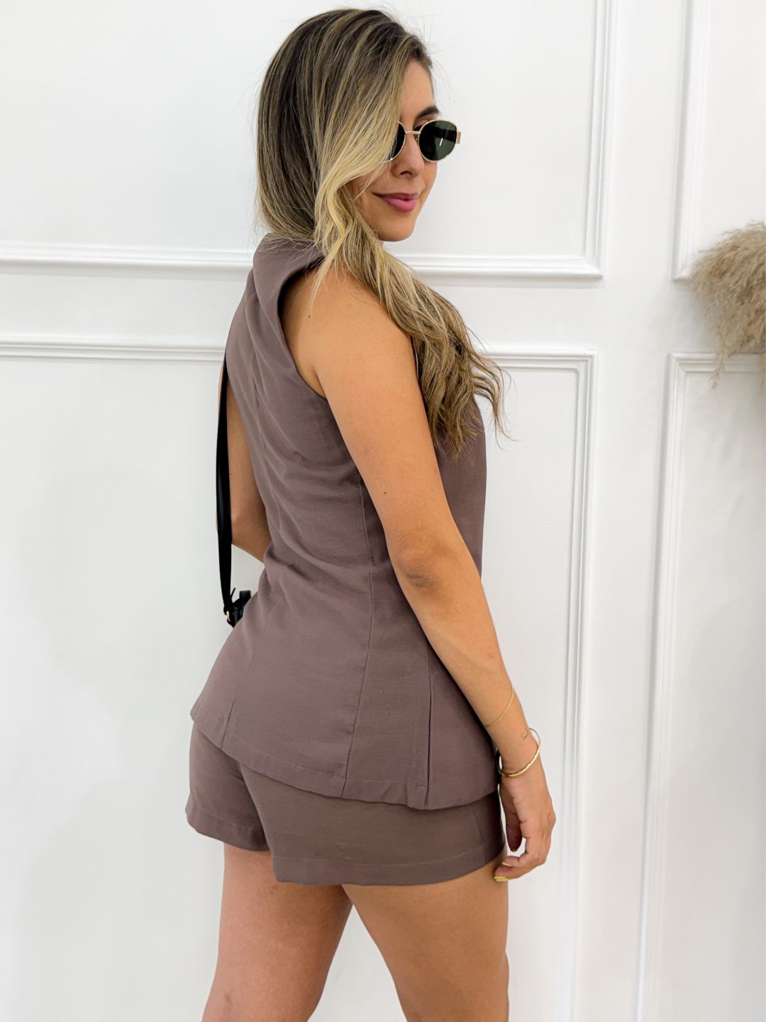 SET ORNELLA MOKA (Short - Blazer) - Tienda Coral