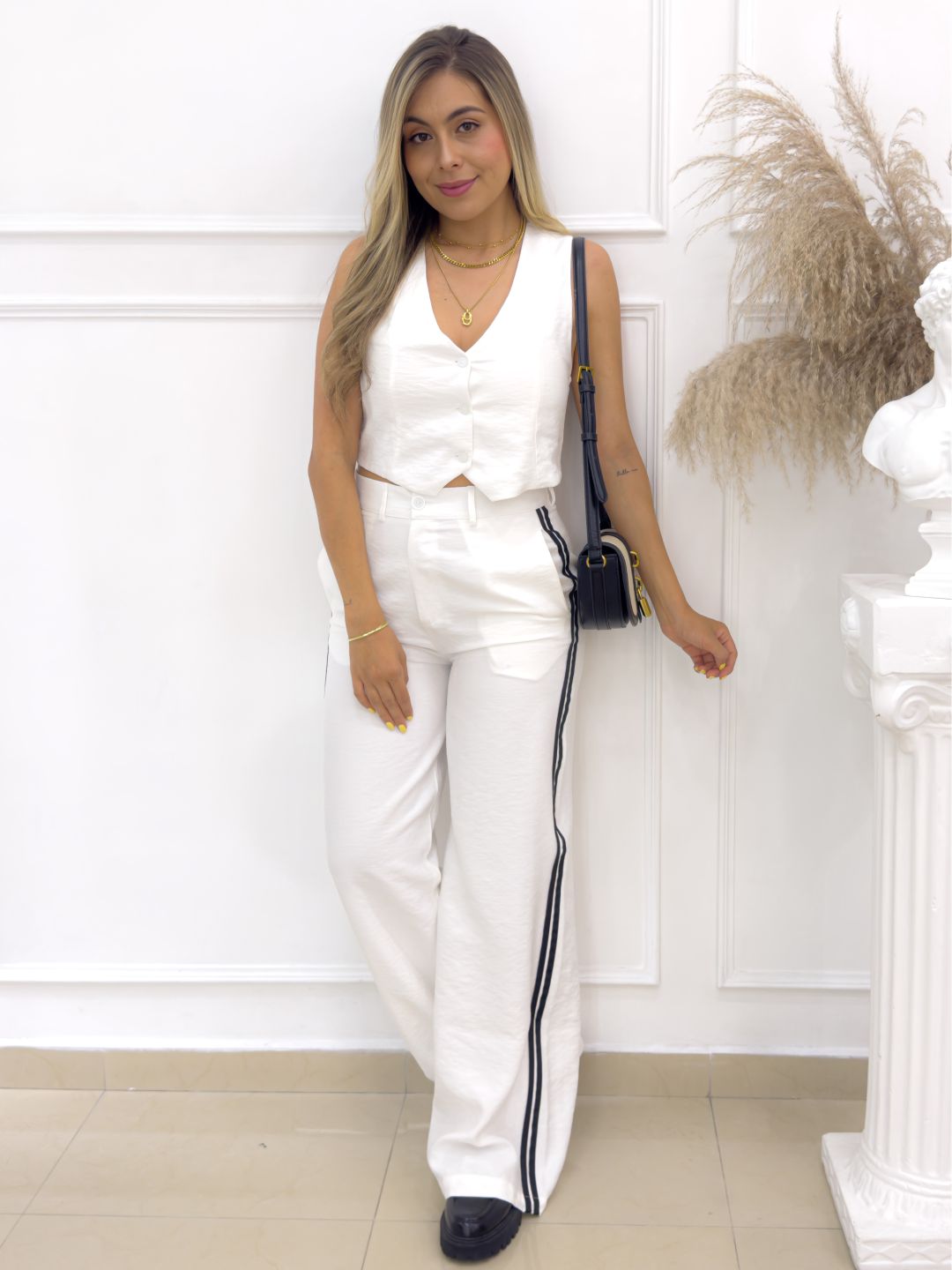 SET RAFAELLA MARFIL (Pantalón - Chaleco) - Tienda Coral
