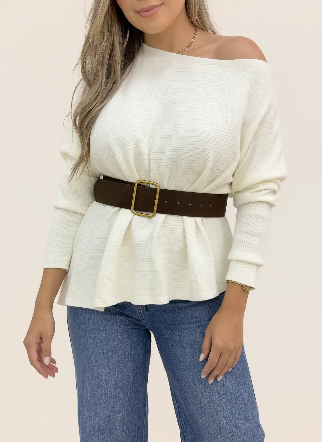BLUSA TEJIDA DENIS BEIGE - Tienda Coral