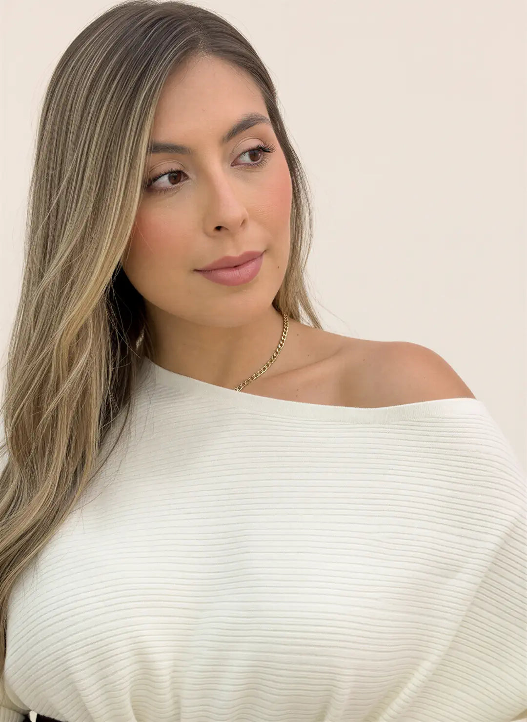 BLUSA TEJIDA DENIS BEIGE - Tienda Coral