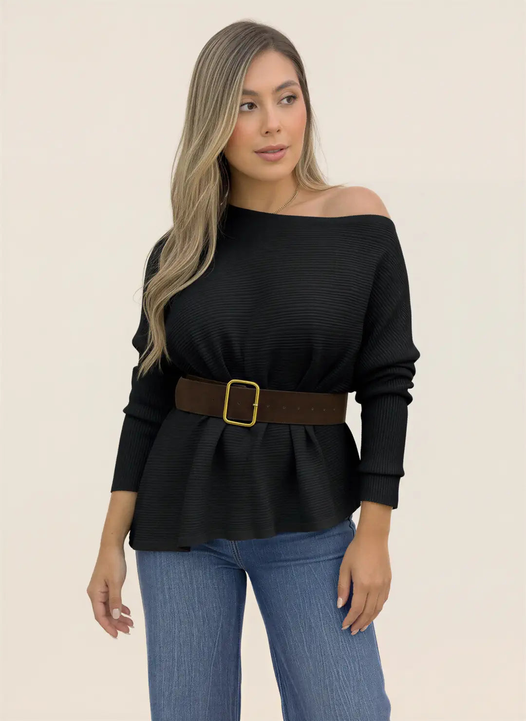 BLUSA TEJIDA DENIS NEGRA - Tienda Coral