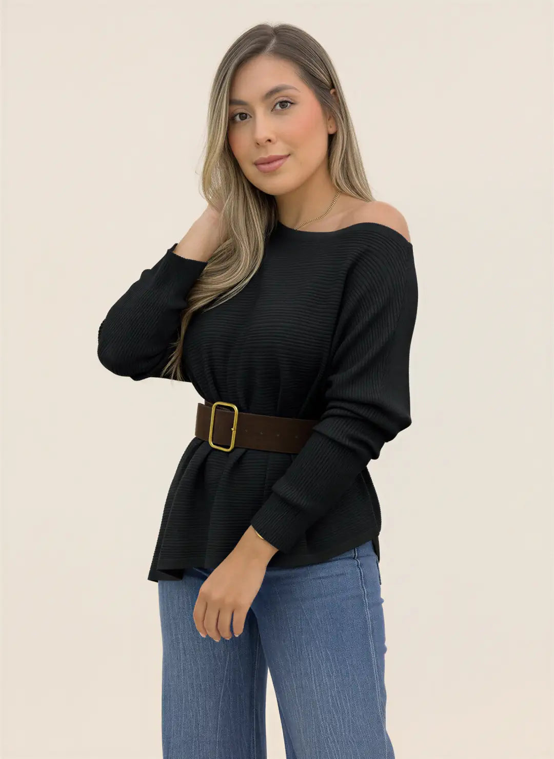 BLUSA TEJIDA DENIS NEGRA - Tienda Coral