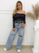 BLUSA ELODY TIE DYE NEGRO - Tienda Coral
