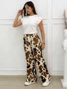 PANTALON COW PRINT CAFE - Tienda Coral