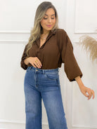 BLUSA CALIXTA CAFE - Tienda Coral