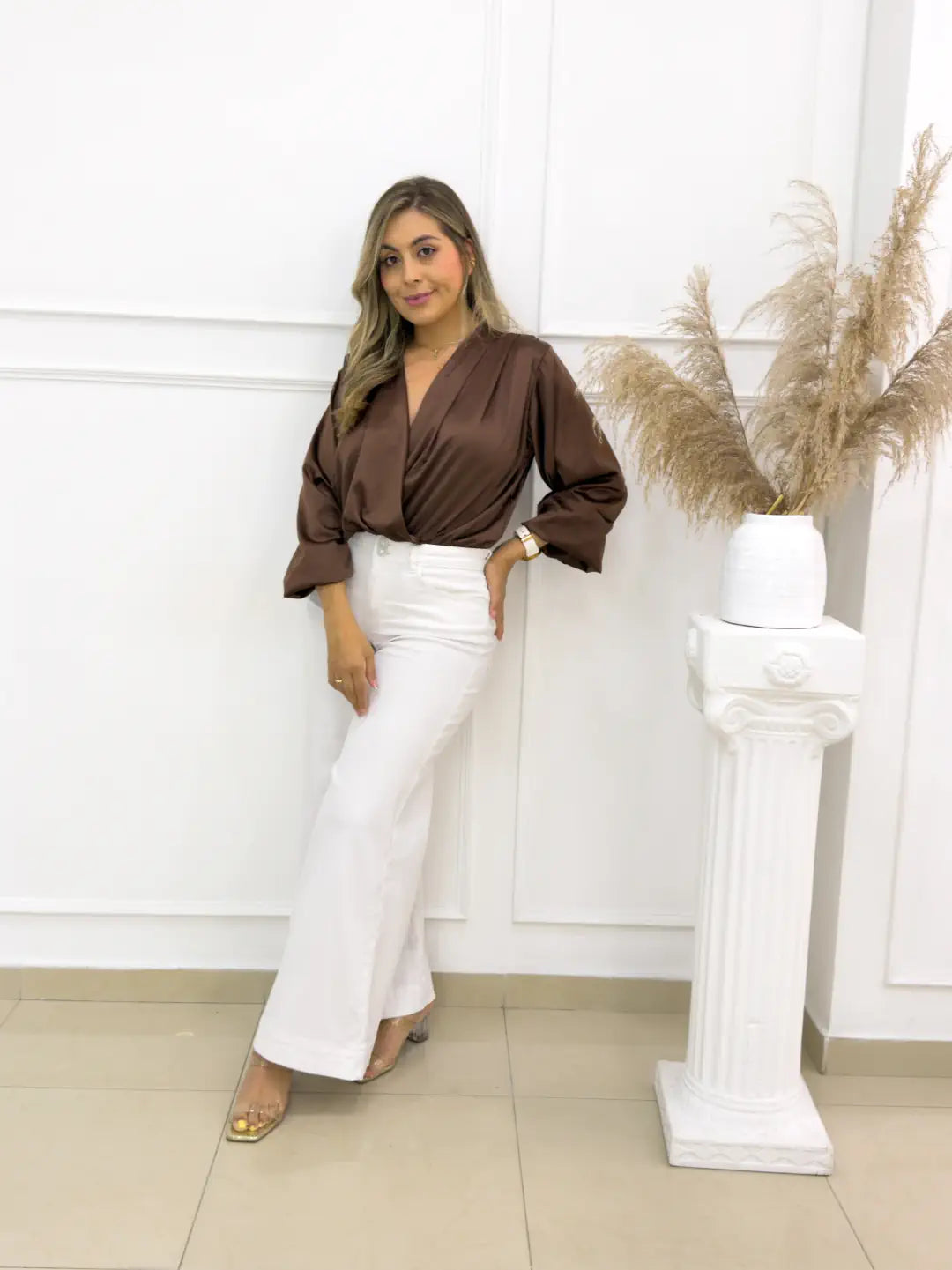 BLUSA VICTORIA SATIN CAFE - Tienda Coral