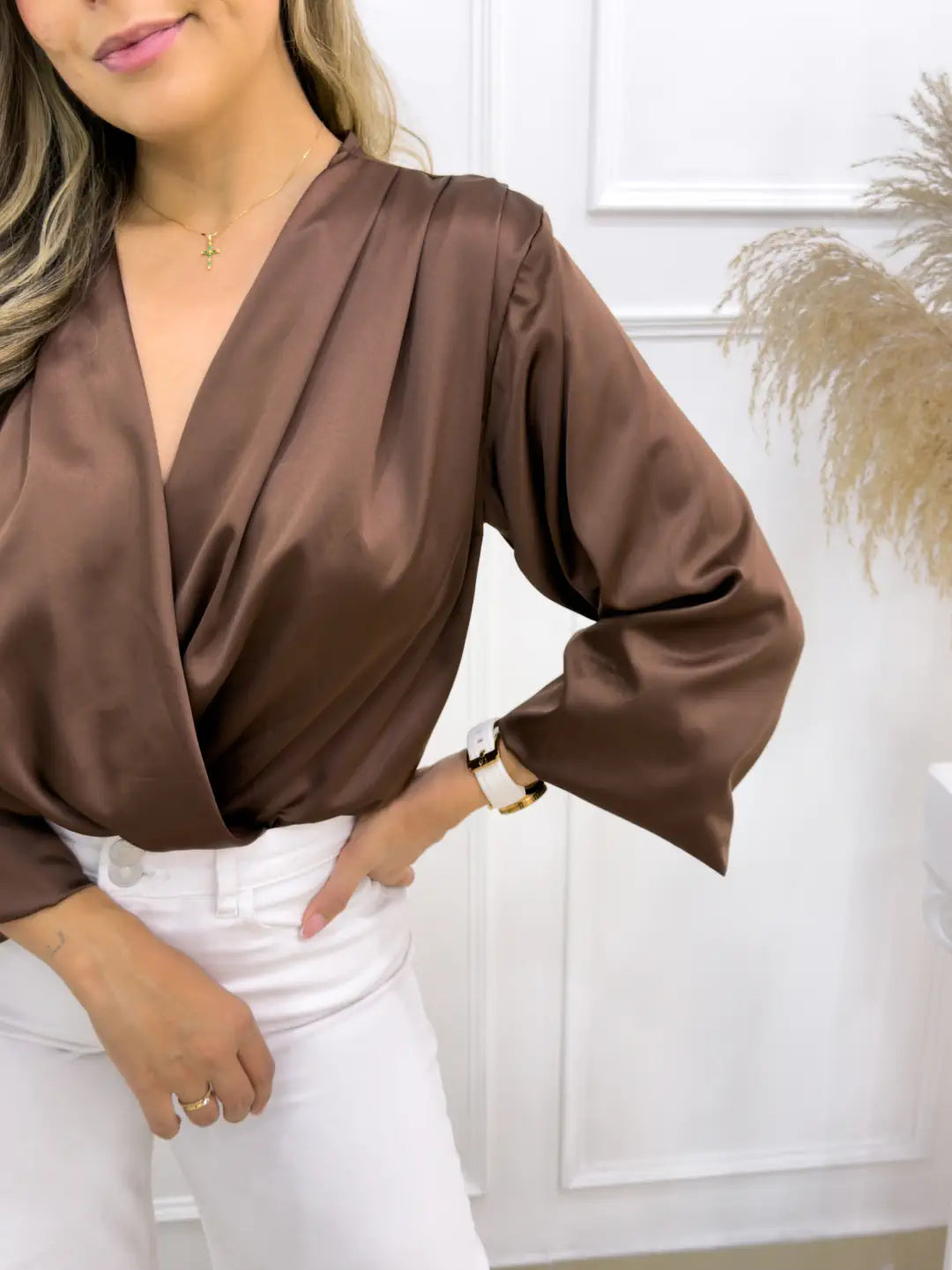 BLUSA VICTORIA SATIN CAFE - Tienda Coral