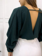 BLUSA DONATELLA VERDE BOTELLA - Tienda Coral