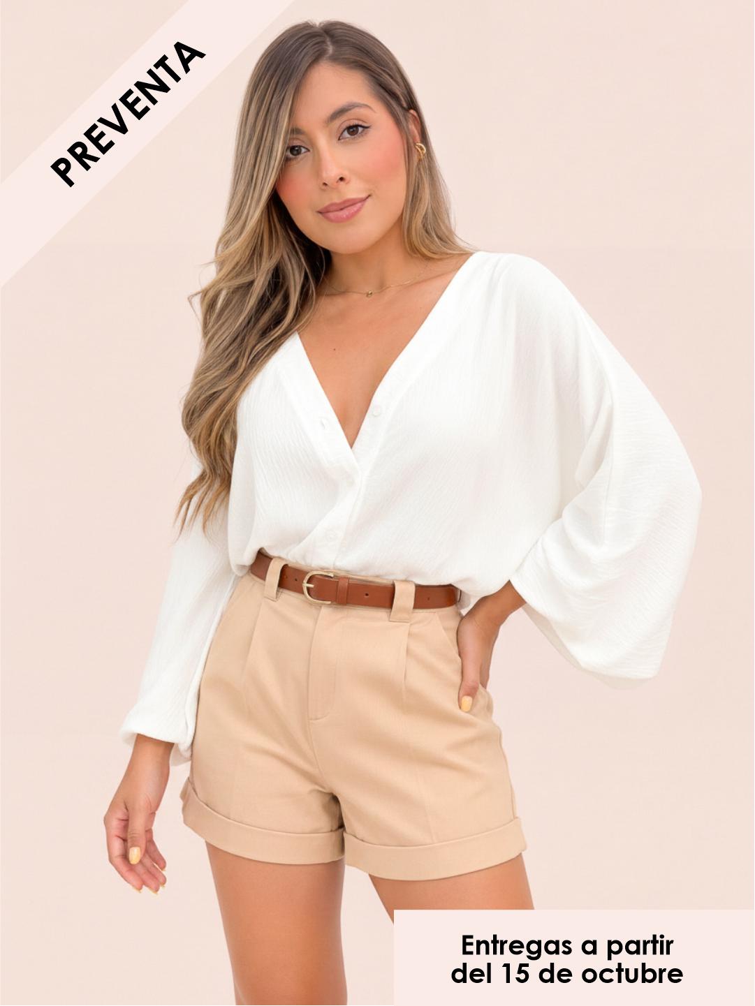 BLUSA SELENE MARFIL - Tienda Coral