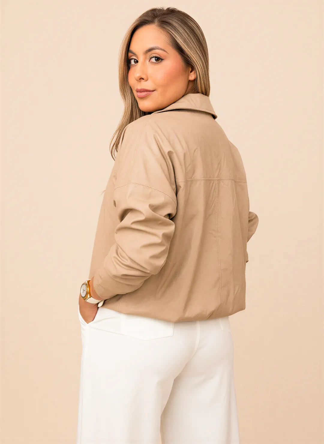 CHAQUETA CHARLOTTE BEIGE - Tienda Coral