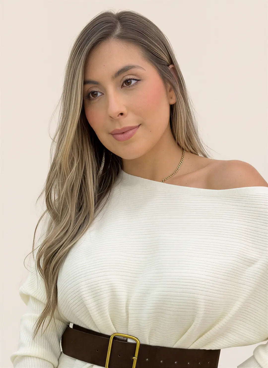 BLUSA TEJIDA DENIS BEIGE - Tienda Coral