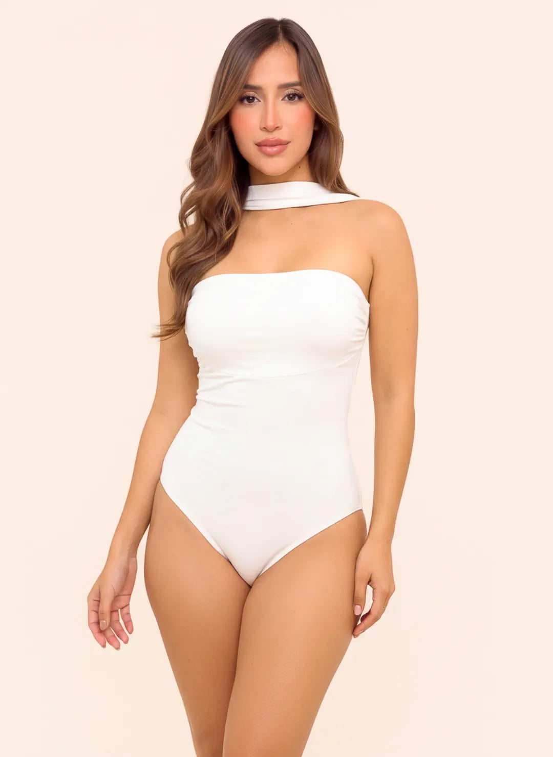 Body Marfil con cuello halter para mujer