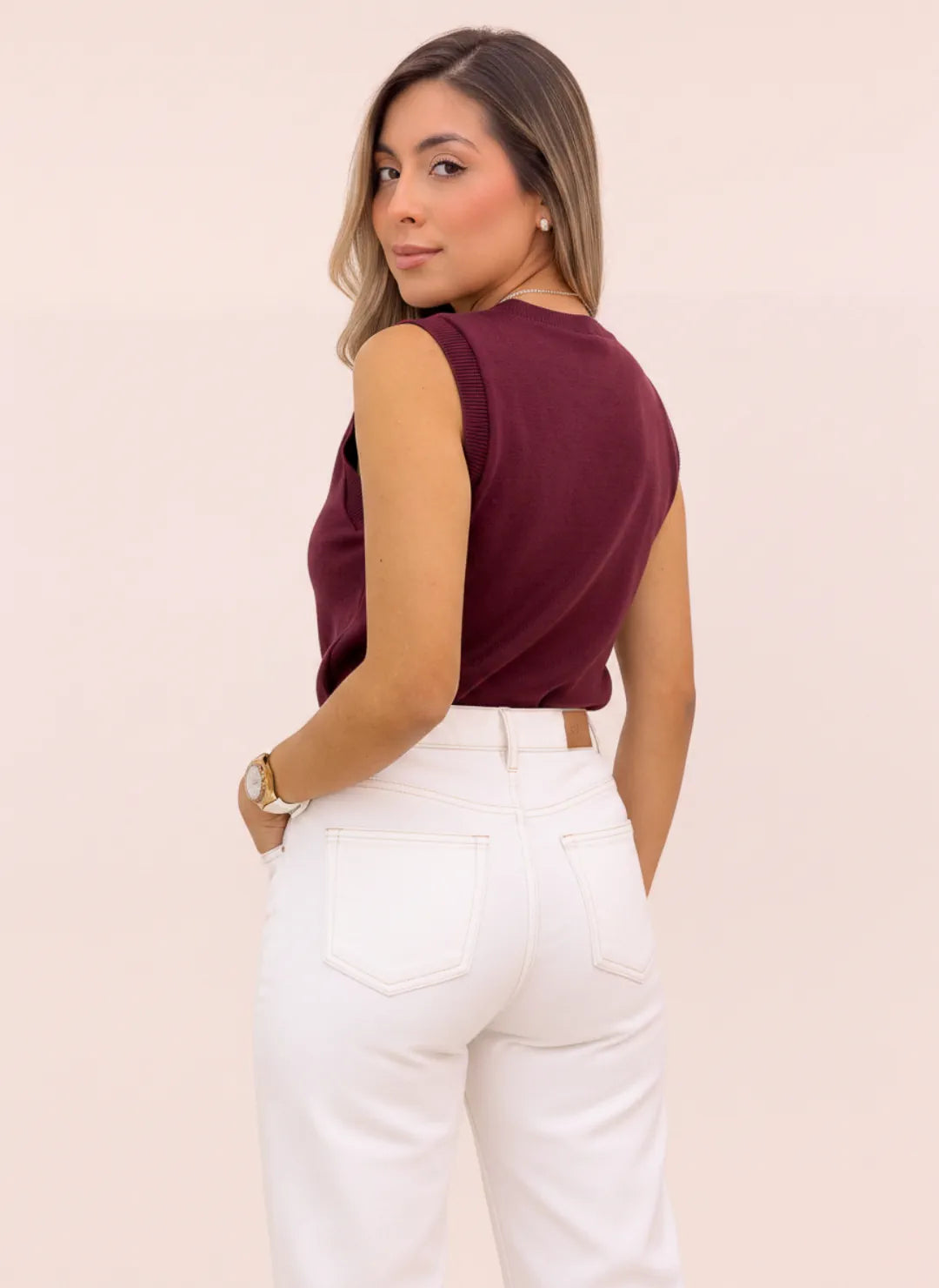 CHALECO DANETTE VINOTINTO - Tienda Coral