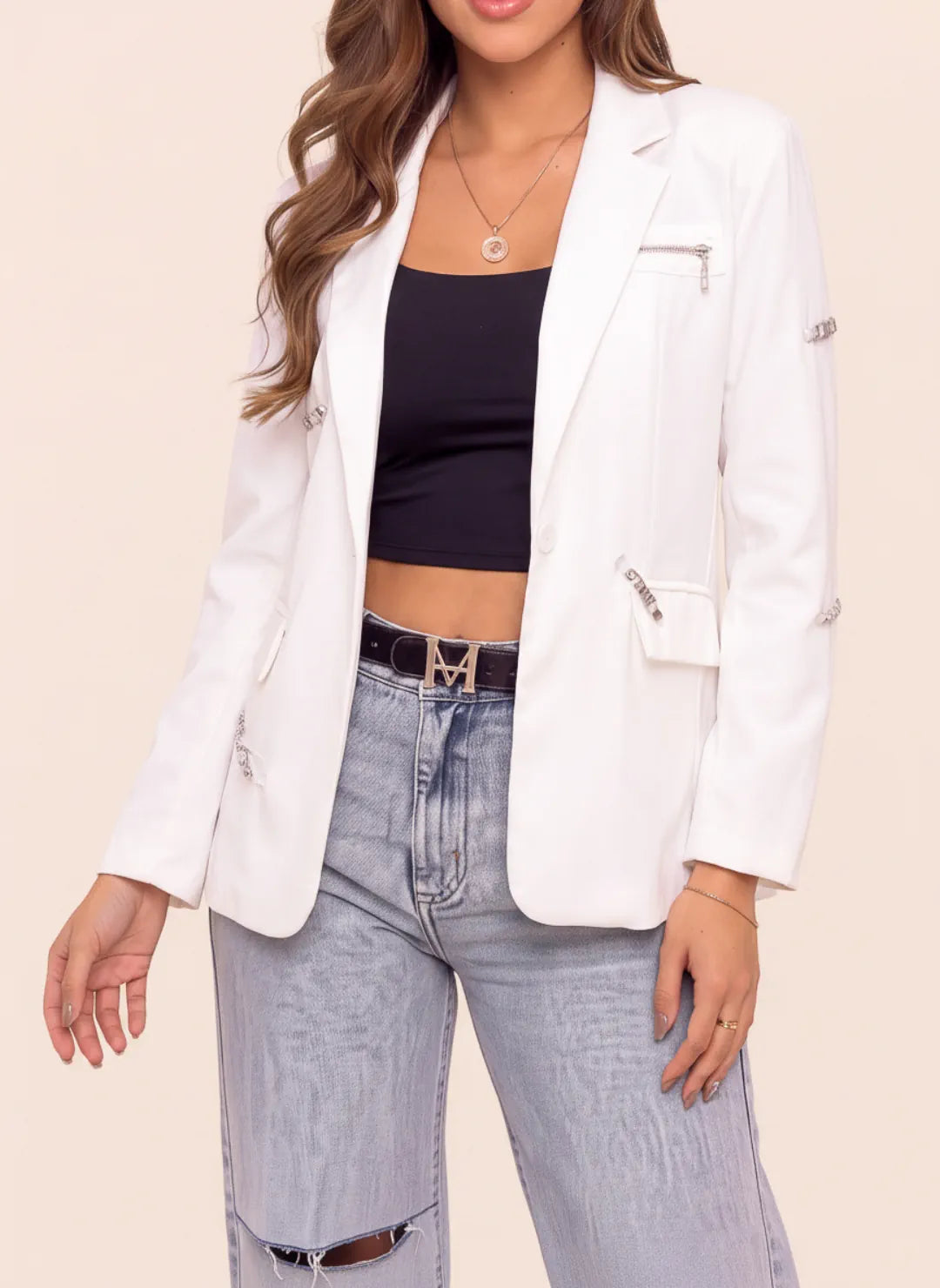 BLAZER OVERSIZE WN BLANCO - Tienda Coral