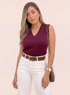 CHALECO DANETTE VINOTINTO - Tienda Coral